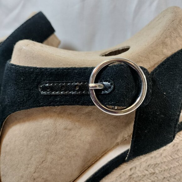 LIFESTRIDE Tersa Black Micro Suede Espadrille Wedges - Picture 5 of 9